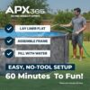 Bestway APX 365 16' x 48" Above Ground Pool, Round Metal Frame Outdoor Swimming Pool Set with Sand Filter Pump, Ladder, and Cover, Dark Marble