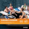 Intex Blue Tropic Inflatable 5 Person Raft or Swimming Pool Island Water Floating Lounger Raft with Backrests, Built in Cooler, and 4 Cupholders