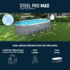 Bestway Steel Pro MAX 18' x 9' x 48" Above Ground Pool, Oval Metal Frame Outdoor Swimming Pool Set with Filter Pump, Ladder, and Cover, Gray Bestway Steel Pro MAX 18' x 9' x 48" Above Ground Pool, Oval Metal Frame Outdoor Swimming Pool Set with Filter Pump, Ladder, and Cover, Gray