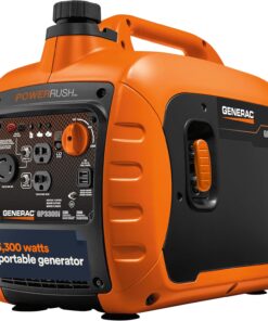 Generac 3,300-Watt Gas Powered Portable Inverter Generator - Lightweight and Compact - USB Ports for Device Charging - Produces Clean, Stable Power - Great for Home Backup, Camping, and RV Use