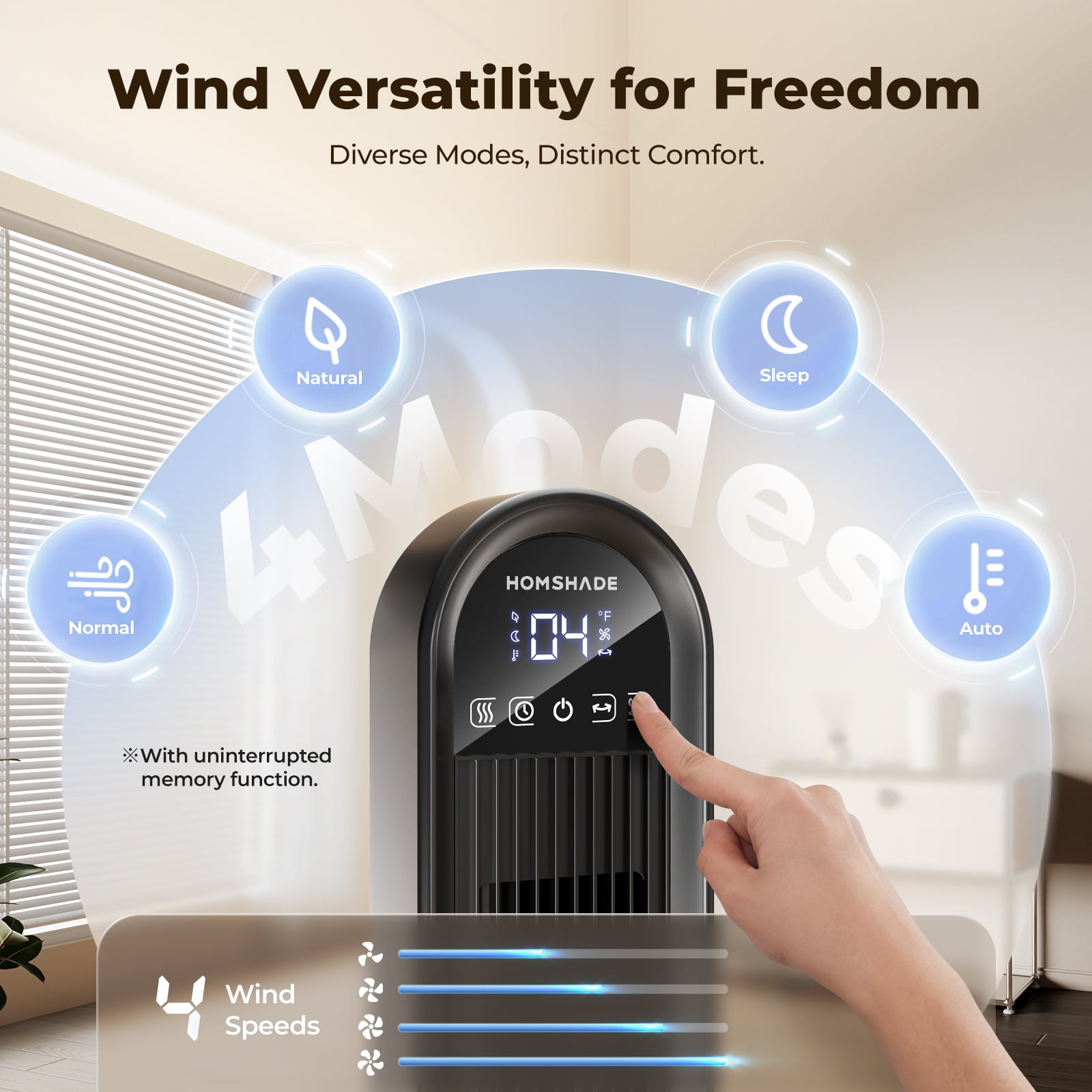 821127cc-eacd-4c1f-8f44-317e7f927971.2d5ec56f1f77e4e431fc4f011c39a3e4.jpeg Tower Fan for Home,36" Standing Floor Fan with Remote LED Touchscreen,Patbrela Wide Oscillating Fan,Quiet Home Fan,26 ft/s High Velocity,4 Speeds,4 Modes,8H Timer