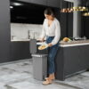 Better Homes & Gardens Slim Kitchen Trash Can, 10.5 Gallon Plastic Step Garbage Bin with Soft Close Lid, Gray