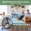 CONCETTA 18" High Velocity Industrial Floor Fan, 3-Speed Heavy Duty Metal Air Circulator with 120° Tilt Head, Black