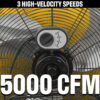 Caterpillar® Fan 20" High-Velocity 3-Speed Metal Floor Fan, 5000 CFM, Black Caterpillar® Fan 20" High-Velocity 3-Speed Metal Floor Fan, 5000 CFM, Black