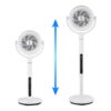 Midea Adjustable Pedestal Fan, 12 Speed, Auto Oscillation, Dust Filter, Smart, Remote, 33.9-44.1", White Midea Adjustable Pedestal Fan, 12 Speed, Auto Oscillation, Dust Filter, Smart, Remote, 33.9-44.1", White