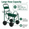 Alvantor Garden Hose Reel Cart, Heavy Duty Steel Water Hose Cart with 4 Wheels, Holds 229 ft 5/8 in Hose, Green