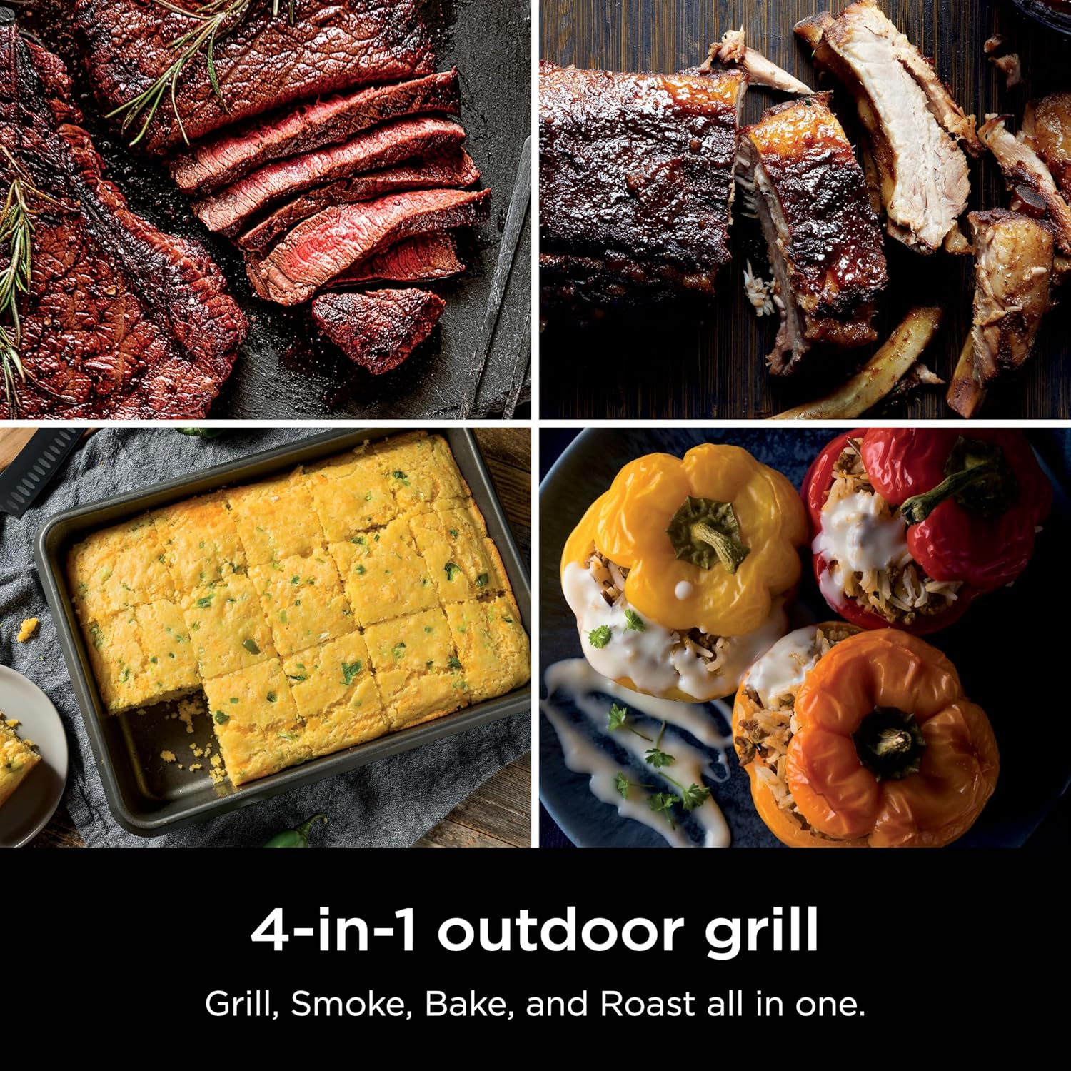 Ninja Woodfire Outdoor Grill & Smoker, 4-in-1 Functionality, Grill, Smoke, Bake, Roast, Authentic Woodfire Flavors, Electric Heat, OG301 Ninja Woodfire Outdoor Grill & Smoker, 4-in-1 Functionality, Grill, Smoke, Bake, Roast, Authentic Woodfire Flavors, Electric Heat, OG301 - Image 3