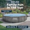 Bestway Steel Pro MAX 12' x 30" Above Ground Pool, Round Metal Frame Outdoor Swimming Pool Set with Filter Pump, Stacked Stone Print Bestway Steel Pro MAX 12' x 30" Above Ground Pool, Round Metal Frame Outdoor Swimming Pool Set with Filter Pump, Stacked Stone Print