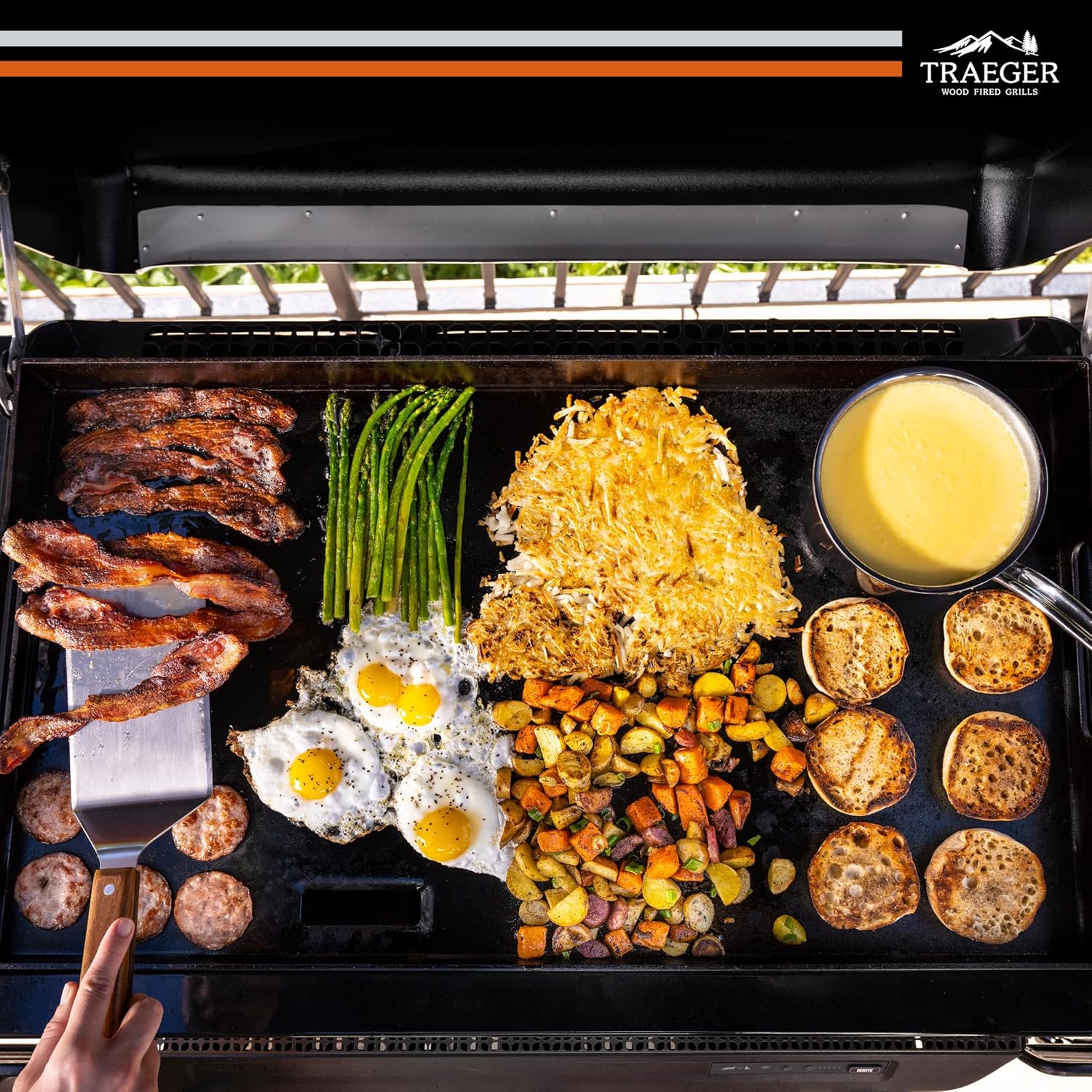 Traeger Grills Flatrock, 33 Inch Flat Top Griddle, Outdoor Gas Grill with 3-Zone TruZone Cooking, Even Heat, Fuel Sensor, and EZ-Clean Grease Management, Premium Propane Griddle for Outdoor Cooking Traeger Grills Flatrock, 33 Inch Flat Top Griddle, Outdoor Gas Grill with 3-Zone TruZone Cooking, Even Heat, Fuel Sensor, and EZ-Clean Grease Management, Premium Propane Griddle for Outdoor Cooking - Image 6