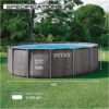 INTEX 26741EP Prism Frame 15 ft x 48 in Above Ground Pool Set, Round Swimming Pool with Steel Frame, 1000 GPH Cartridge Filter Pump, Ladder, Cover, & Ground Cloth