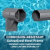Bestway APX 365 16' x 48" Above Ground Pool, Round Metal Frame Outdoor Swimming Pool Set with Sand Filter Pump, Ladder, and Cover, Dark Marble