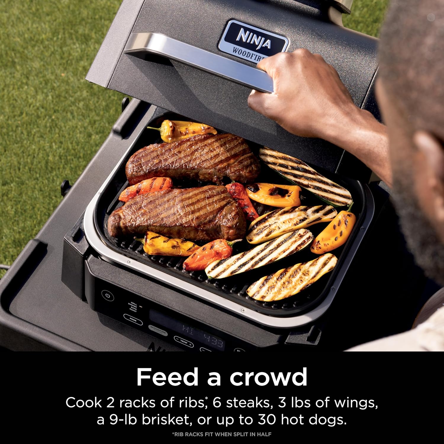 Ninja Woodfire Outdoor Grill & Smoker, 4-in-1 Functionality, Grill, Smoke, Bake, Roast, Authentic Woodfire Flavors, Electric Heat, OG301 Ninja Woodfire Outdoor Grill & Smoker, 4-in-1 Functionality, Grill, Smoke, Bake, Roast, Authentic Woodfire Flavors, Electric Heat, OG301 - Image 7