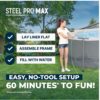 Bestway Steel Pro MAX 18' x 9' x 48" Above Ground Pool, Oval Metal Frame Outdoor Swimming Pool Set with Filter Pump, Ladder, and Cover, Gray Bestway Steel Pro MAX 18' x 9' x 48" Above Ground Pool, Oval Metal Frame Outdoor Swimming Pool Set with Filter Pump, Ladder, and Cover, Gray