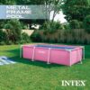 INTEX 28267EH Rectangular Frame 8 ft 6 in x 5 ft 4 in x 26 in Above Ground Pool, Swimming Pool with Steel Frame, Pink - Pump Not Included