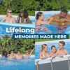Bestway Power Steel 24’ x 12' x 52” Above Ground Pool, Rectangular Metal Frame Outdoor Swimming Pool Set with Sand Filter Pump, Ladder, and Cover