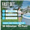 Bestway Fast Set 13' x 33" Round Inflatable Above Ground Swimming Pool Set, Outdoor Family Pool with Filter Pump, Rattan Print