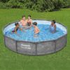 Bestway Steel Pro MAX 12' x 30" Above Ground Pool, Round Metal Frame Outdoor Swimming Pool Set with Filter Pump, Stacked Stone Print Bestway Steel Pro MAX 12' x 30" Above Ground Pool, Round Metal Frame Outdoor Swimming Pool Set with Filter Pump, Stacked Stone Print