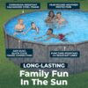 Bestway APX 365 16' x 48" Above Ground Pool, Round Metal Frame Outdoor Swimming Pool Set with Sand Filter Pump, Ladder, and Cover, Dark Marble