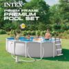 INTEX Prism Frame 15 ft x 42 in Above Ground Pool Set, Round Swimming Pool with Steel Frame, 1000 GPH Cartridge Filter Pump, Ladder, Cover, & Ground Cloth INTEX Prism Frame 15 ft x 42 in Above Ground Pool Set, Round Swimming Pool with Steel Frame, 1000 GPH Cartridge Filter Pump, Ladder, Cover, & Ground Cloth