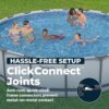Bestway Steel Pro MAX 18' x 48" Above Ground Pool, Round Metal Frame Outdoor Swimming Pool Set with Filter Pump, Ladder, and Cover, Gray