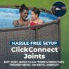 Bestway Power Steel 14’ x 42” Above Ground Pool, Round Metal Frame Outdoor Swimming Pool Set with Filter Pump, Ladder, and Cover, Brown