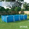 INTEX 28279EH Rectangular Frame 14 ft 9 in x 7 ft 3 in x 33 in Above Ground Pool, Swimming Pool with Steel Frame and 530 GPH Cartridge Filter Pump