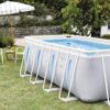 INTEX 26769EH 13ft X 6.5ft x 48in Prism Frame Clearview Rectangular Above Ground Swimming Pool Set with 530 GPH Cartridge Filter Pump, Ground Cloth, Pool Cover