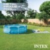 INTEX 28207EH Beachside Metal Frame Above Ground Swimming Pool Set: 10ft x 30in – Includes 330 GPH Cartridge Filter Pump – Puncture-Resistant Material – Rust Resistant – 1185 Gallon Capacity