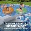 Bestway Steel Pro MAX 18' x 48" Above Ground Pool, Round Metal Frame Outdoor Swimming Pool Set with Filter Pump, Ladder, and Cover, Gray