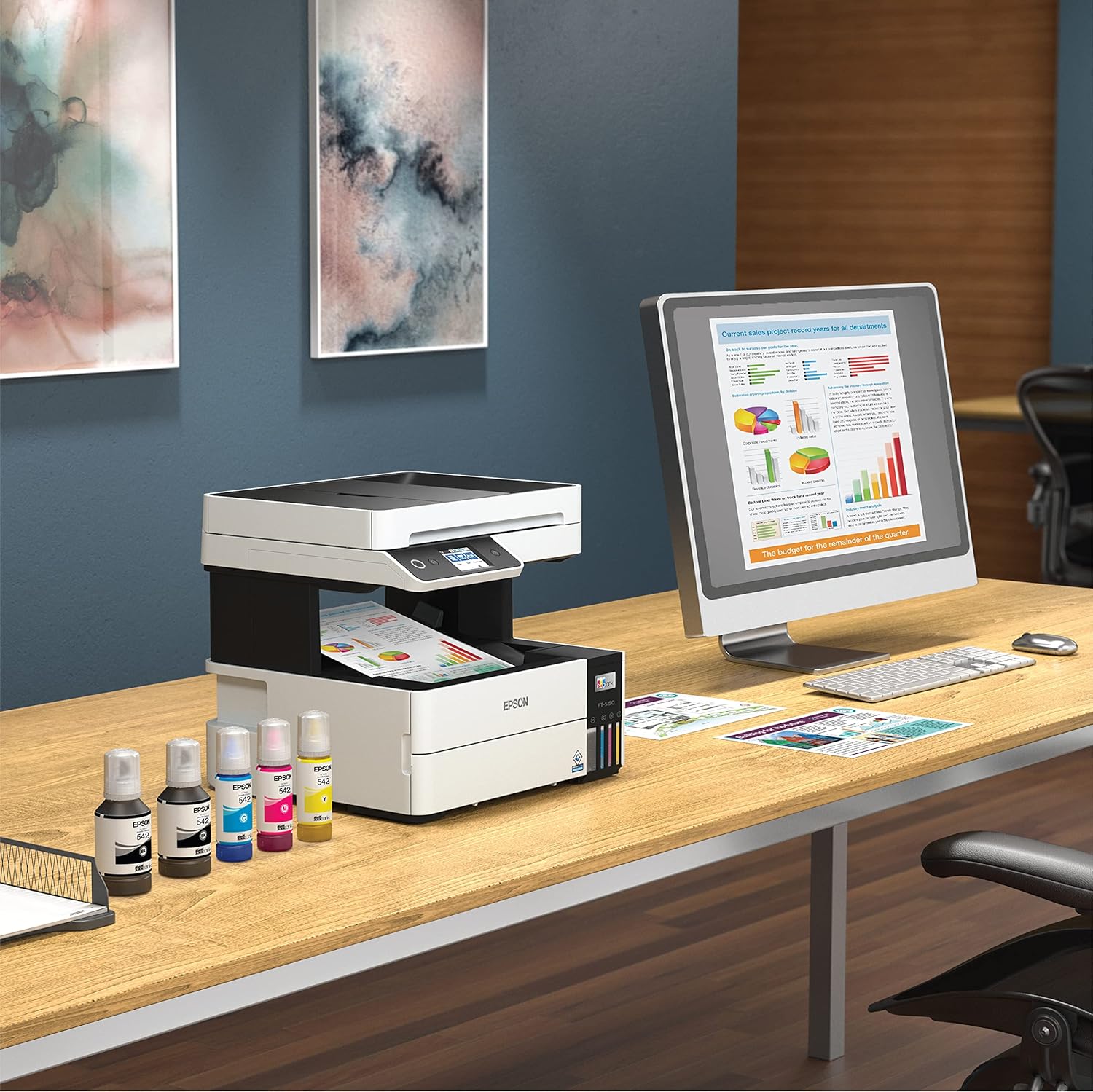 91U97qNeS-L._AC_SL1500_.jpg Epson EcoTank Pro ET-5150 Wireless Color All-in-One Supertank Printer with Scanner, Copier, Plus Auto Document Feeder, Large, White
