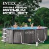 INTEX 26741EP Prism Frame 15 ft x 48 in Above Ground Pool Set, Round Swimming Pool with Steel Frame, 1000 GPH Cartridge Filter Pump, Ladder, Cover, & Ground Cloth
