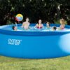 INTEX Easy Set Inflatable Swimming Pool Set: 15ft x 48in – with 1000 GPH Cartridge Filter Pump and Hydrotools Chlorine Dispenser – Easy Assembly