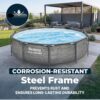 Bestway Steel Pro MAX 10' x 30" Above Ground Pool, Round Metal Frame Outdoor Swimming Pool Set with Filter Pump, Stacked Stone Print Bestway Steel Pro MAX 10' x 30" Above Ground Pool, Round Metal Frame Outdoor Swimming Pool Set with Filter Pump, Stacked Stone Print