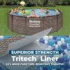 Bestway Power Steel 14’ x 42” Above Ground Pool, Round Metal Frame Outdoor Swimming Pool Set with Filter Pump, Ladder, and Cover, Brown
