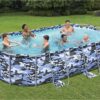 Bestway 5617EE Steel Pro Max - Oval Swimming Pool Set - 14' x 8'2" x 39.5, Blue Camo - Above Ground, Tritech Construction, Filter Pump, Ladder, 1,915 Gal.
