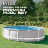 Intex 26723EH Prism Frame Premium Above Ground Swimming Pool Set: 15ft x 42in – Includes 1000 GPH Cartridge Filter Pump – Removable Ladder – Pool Cover – Ground Cloth