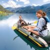 INTEX Seahawk Inflatable Boat Series: Includes Boat Oars and High-Output Pump - Fishing Rod Holders - Gear Pouch