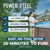Bestway Power Steel 14’ x 42” Above Ground Pool, Round Metal Frame Outdoor Swimming Pool Set with Filter Pump, Ladder, and Cover, Brown