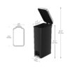 Better Homes & Gardens Slim Kitchen Trash Can, 10.5 Gallon Plastic Step Garbage Bin with Soft Close Lid, Black