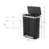 Better Homes & Gardens Kitchen Recycle Trash Can, 16 Gallon Plastic Dual Compartment Step Garbage Bin, Black Better Homes & Gardens Kitchen Recycle Trash Can, 16 Gallon Plastic Dual Compartment Step Garbage Bin, Black