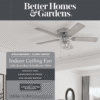Better Homes & Gardens Wyndham 52'' Brushed Nickel Classic E26/ST19 LED Hugger Ceiling Fan