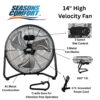 Seasons Comfort 14-In. 3-Speed High-Velocity Heavy-Duty Floor Fan, FHV14, Black, FHV14
