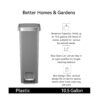 Better Homes & Gardens Slim Kitchen Trash Can, 10.5 Gallon Plastic Step Garbage Bin with Soft Close Lid, Gray