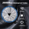 Industrial Fan 24 Inch Heavy Duty Drum 3 Speed 8100 CFM Air Circulation High Velocity Fan For Warehouse, Workshop, Factory, Commercial, Residential and Greenhouse Blue
