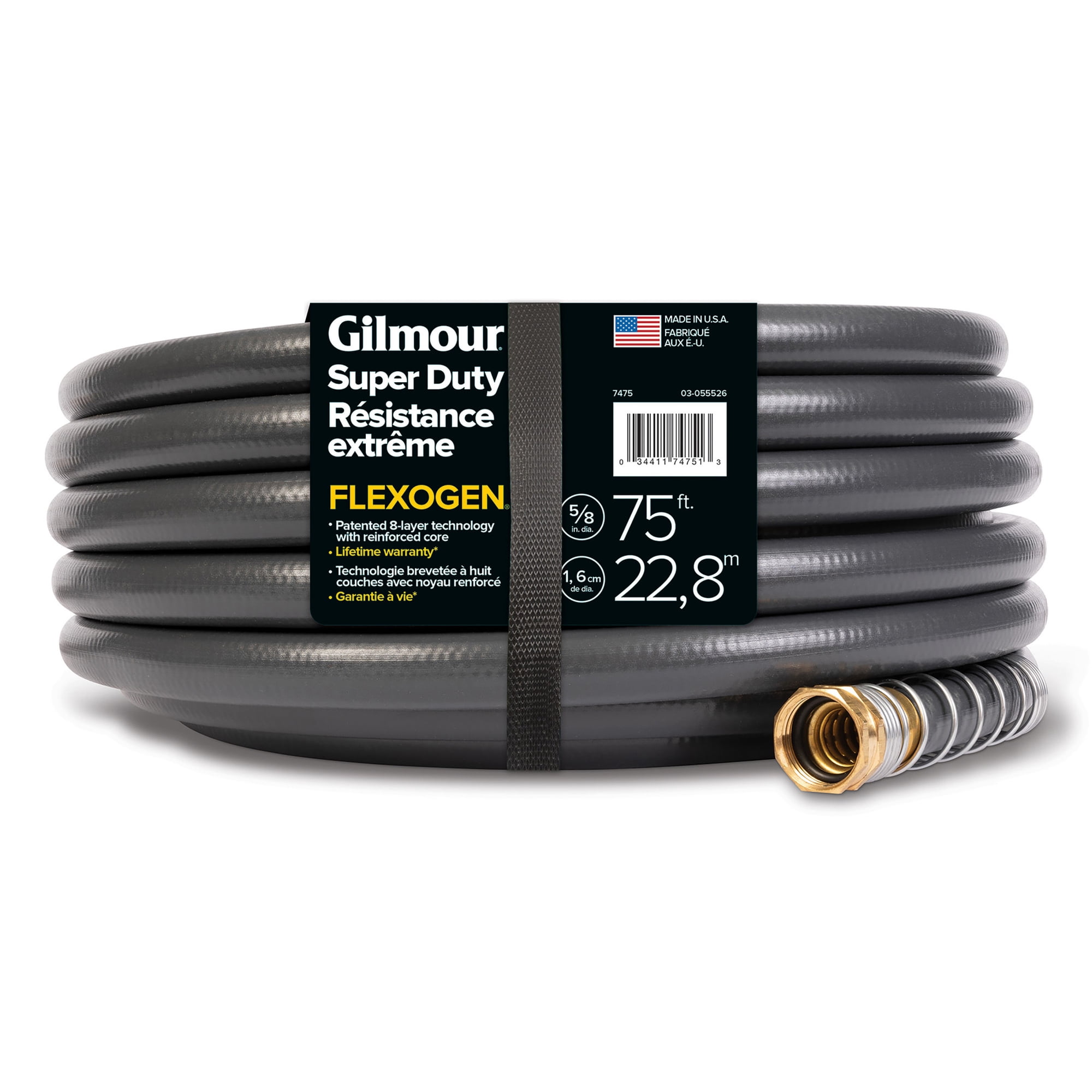 9619fa53-b4ef-4408-9a43-2b5f3153112a.febe75525391a7cd354cc689f9addb07.jpeg Gilmour Heavy-Duty Garden Hose, 5/8" x 75', 600 PSI, 8-Layer Construction, Kink-Resistant Design with Brass Couplings