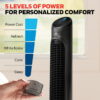 Honeywell 40" Black Quiet Set Oscillating Tower Fan, 30ft Air Circulation Power, 5 Speed, Auto Off Timer, HYF260B Honeywell 40" Black Quiet Set Oscillating Tower Fan, 30ft Air Circulation Power, 5 Speed, Auto Off Timer, HYF260B
