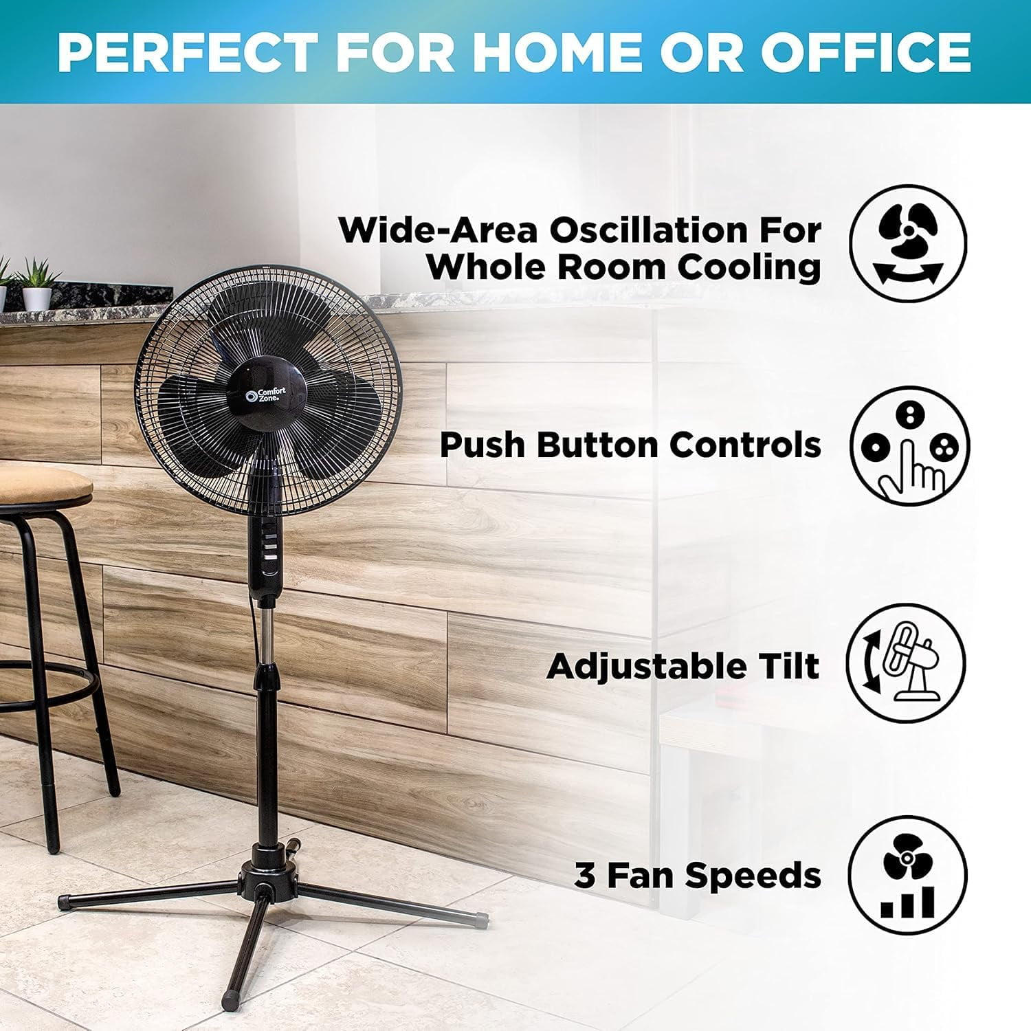 97f65b47-00d6-4bd7-a63e-a266da133fd2.d2ad437ef2854ed0828e1f412b5aa0c8.jpeg Comfort Zone 16 in. 3-Speed Adjustable-Height Pedestal Fan, Pink