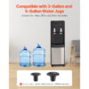 KFFKFF Top Loading Water Cooler Dispenser, Hot and Cold Water Dispenser for 3 or 5 Gallon Bottles, Durable Stainless Steel Design with Child Safety Lock, Suitable for Homes, Kitchens, Offices, Black
