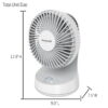 Honeywell QuietSet 9" Oscillating Table Fan, 5 Speeds, White, Small Room Fan with Quiet Operation