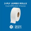 Pacific Blue Select by Georgia-Pacific PRO Jumbo Jr 2-Ply High-Capacity Toilet Paper, White, 1000 Feet Per Roll, 8 Toilet Tissue Rolls Per Case, 13728